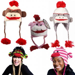 Sock Monkey Ski Style Bomber Hat