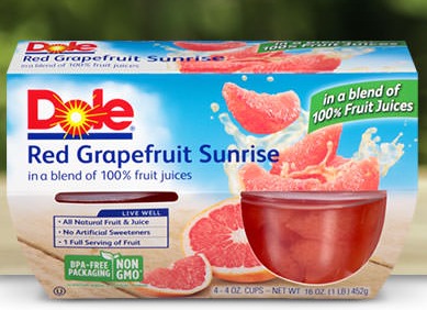 Dole Red Grapefruit Fruit Bowls Coupon