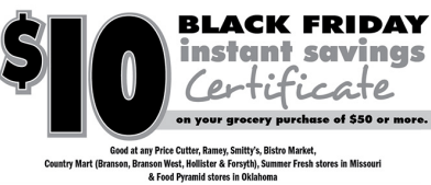 $10 off $50 Price Cutter Coupon (for Black Friday)