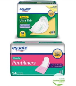 Equate Pads or Pantiliners Coupon